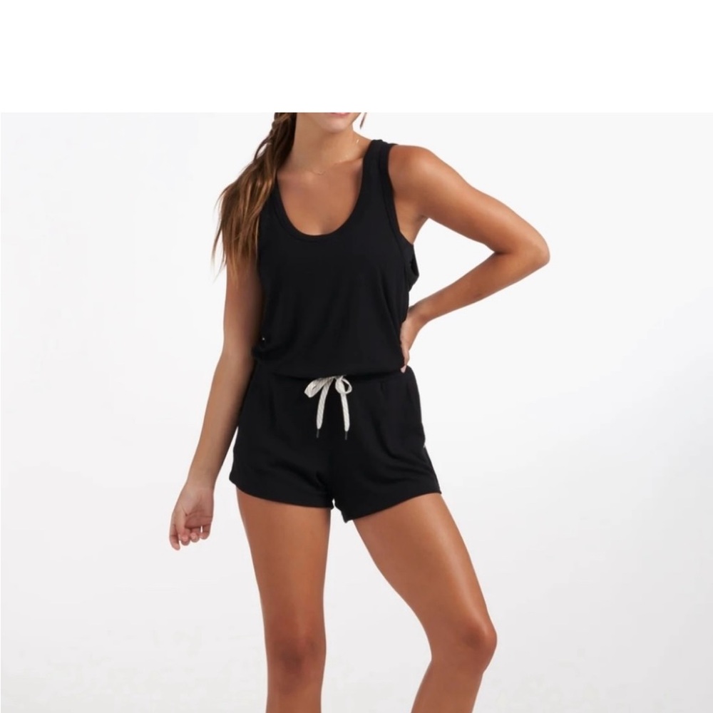 Vuori Black Jumpsuit with White Drawstring